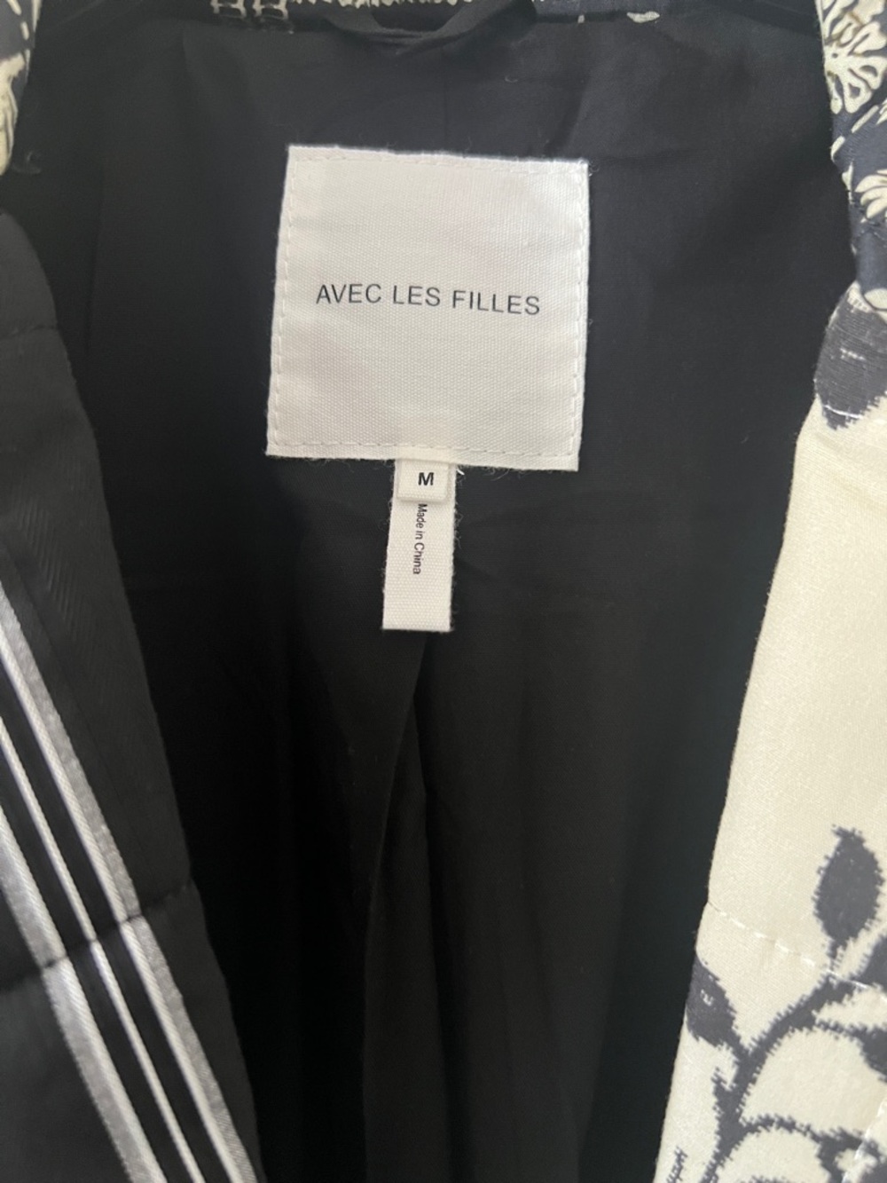 Avec Les Filles Quilted Floral Striped Robe Coat Size M - Picture 5 of 9